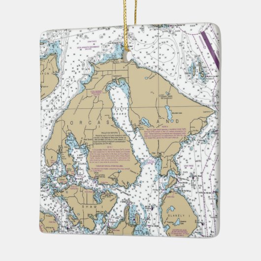 Orcas Island Nautical Chart Keramisch Ornament (Links)