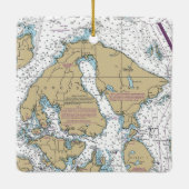 Orcas Island Nautical Chart Keramisch Ornament (Achterkant)