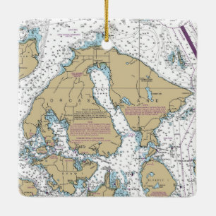 Orcas Island Nautical Chart Keramisch Ornament