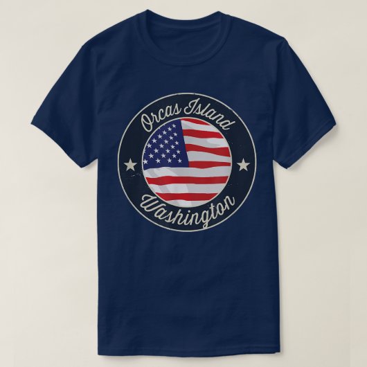 Orcas Island - Patriotic Washington Souvenir T-Shi T-shirt (Design voorkant)