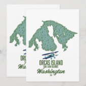 Orcas Island, Washington, VS kaart (Voorkant / Achterkant)