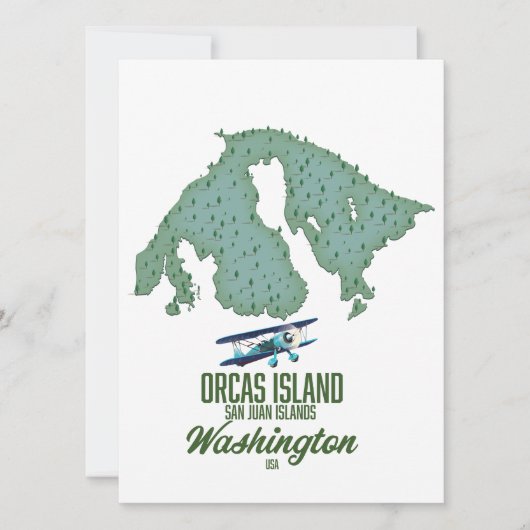 Orcas Island, Washington, VS kaart (Voorkant)