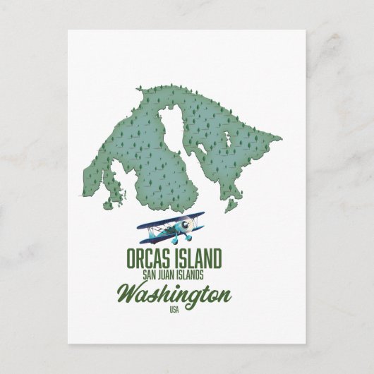 Orcas Island, Washington, VS kaart (Voorkant)