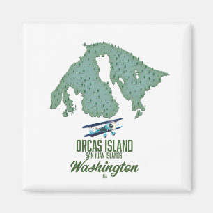 Orcas Island, Washington, VS kaart Magneet