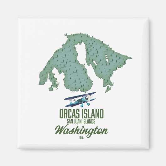 Orcas Island, Washington, VS kaart Magneet (Voorkant)