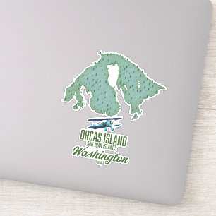 Orcas Island, Washington, VS kaart Sticker