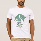 Orcas Island, Washington, VS kaart T-shirt (Voorkant)