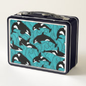 Orcas Killer Whales Blauwgroen Blauw Aangepast (Achterkant)