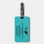 Orcas Killer Whales Blauwgroen Blauw Aangepast Bagagelabel (Achterkant verticaal)