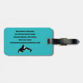 Orcas Killer Whales Blauwgroen Blauw Aangepast Bagagelabel (Achterkant horizontaal)