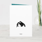 Orcas Killer Whales Blauwgroen Blauw Aangepast Kaart (Achterkant)