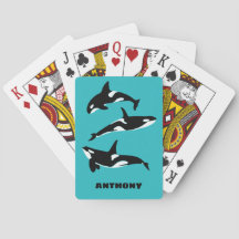 Orcas Killer Whales Blauwgroen Blauw Aangepast