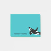 Orcas Killer Whales Blauwgroen Blauw Aangepast Post-it® Notes (Voorkant)