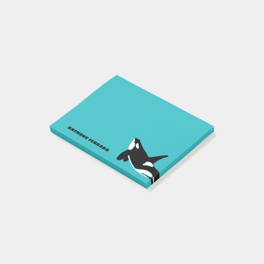 Orcas Killer Whales Blauwgroen Blauw Aangepast Post-it® Notes (Schuin)