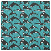 Orcas Killer Whales in de oceaan gevild Stof (Swatch)