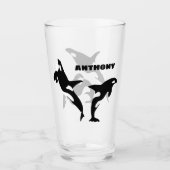 Orcas, Killer Whales Personalized Glas (Voorkant)