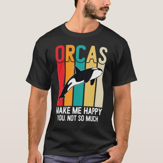 Orcas laat me blij  Orca Killer Whale Fami T-shirt (Voorkant)