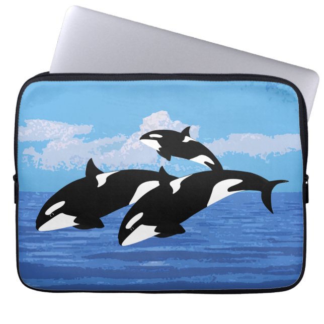 Orcas neopreen laptophoes van 13 inch laptop sleeve (Voorkant)
