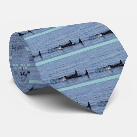 Orcas of the Puget Sound Stropdas (Opgerold)