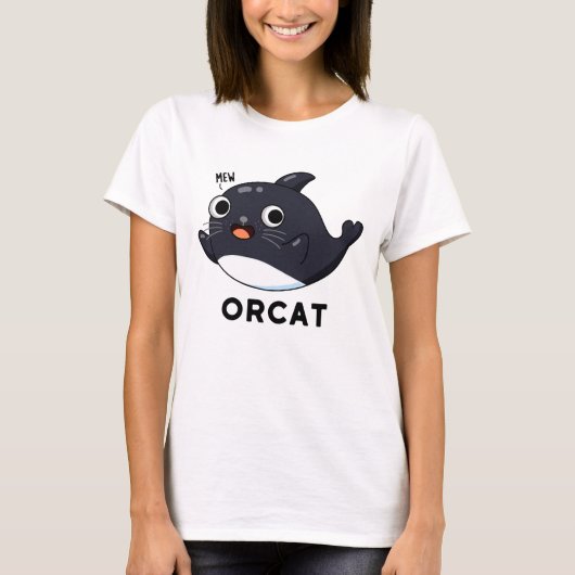 Orcat Funny Cat Orca Pun T-shirt (Voorkant)