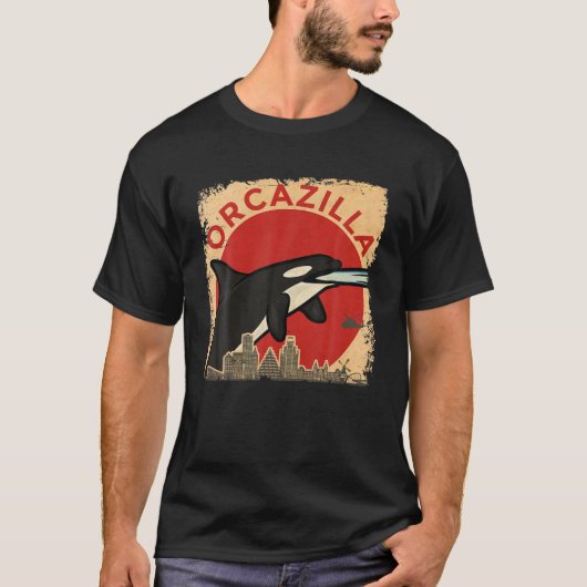 Orcazilla - Funny Killer Whale Orca T-shirt (Voorkant)