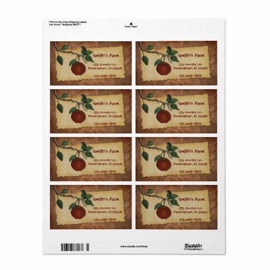 Orchard Apple Business Label (Full Sheet)