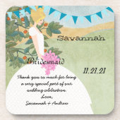 Orchard Buntings Blond Bruidsmeisje Onderzetter (Voorkant)