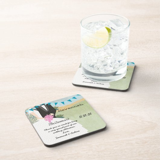 Orchard Buntings Bride & Groom Bridesmaid Onderzet Drankjes Onderzetter (Rechterzijde)