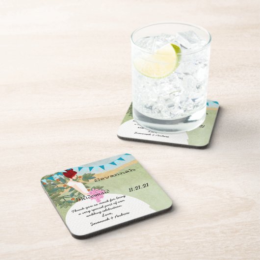 Orchard Buntings Red Hair Bridesmaid Onderzetter (Rechterzijde)