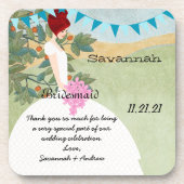 Orchard Buntings Red Hair Bridesmaid Onderzetter (Voorkant)