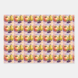 Orchard Fruit Gift Wrap | Apples & Pears Set Inpakpapier Vel