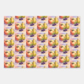 Orchard Fruit Gift Wrap | Apples & Pears Set Inpakpapier Vel (Voorkant 3)