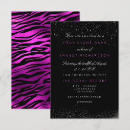 Orchard Fuchsia Tijger Zwart Wit Glitterende Verja Kaart