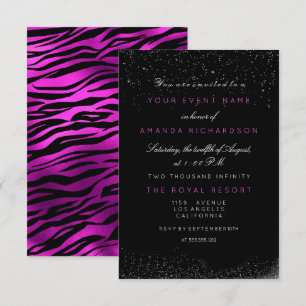 Orchard Fuchsia Tijger Zwart Wit Glitterende Verja Kaart