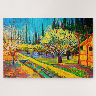 Orchard, grens door Cypresses Vincent Van Gogh Legpuzzel