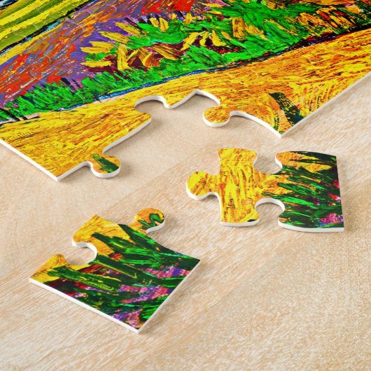 Orchard, grens door Cypresses Vincent Van Gogh Legpuzzel (Zijkant)