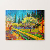 Orchard, grens door Cypresses Vincent Van Gogh Legpuzzel (Horizontaal)