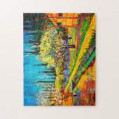 Orchard, grens door Cypresses Vincent Van Gogh Legpuzzel (Verticaal)