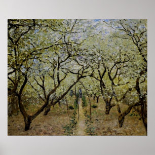 Orchard in Bloom door Claude Monet - Afdruk schild Poster