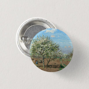 Orchard in Bloom, Louveciennes Camille Pissarro Ronde Button 3,2 Cm
