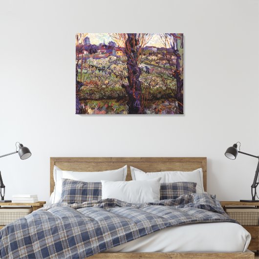 Orchard in Blossom, Arles van Vincent van Gogh Canvas Afdruk (Insitu (Slaapkamer))