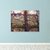 Orchard in Blossom, Arles van Vincent van Gogh Canvas Afdruk (Insitu (Houten vloer))