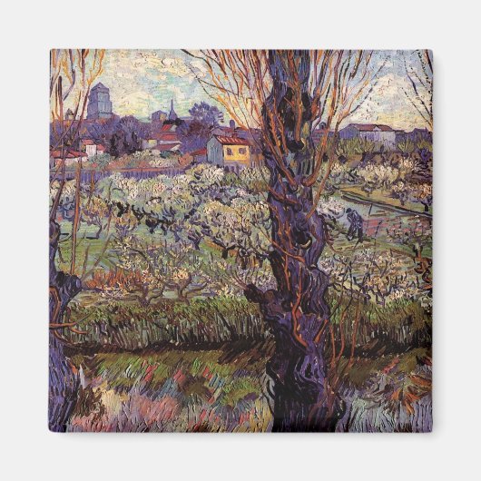 Orchard in Blossom, Arles van Vincent van Gogh Magneet (Voorkant)