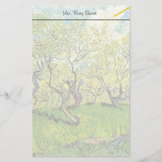 Orchard in Blossom door Vincent van Gogh. Briefpapier (Voorkant)