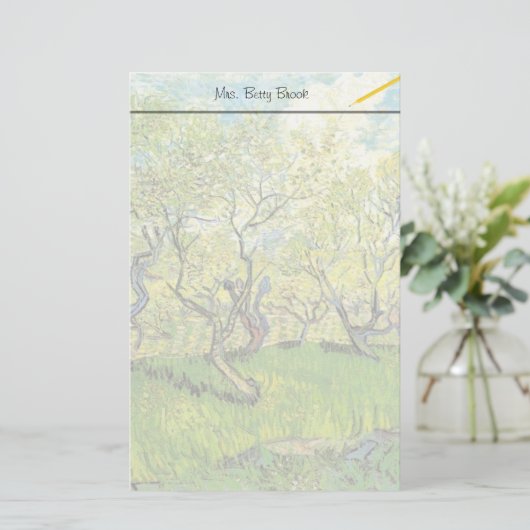 Orchard in Blossom door Vincent van Gogh. Briefpapier (Staand voorkant)