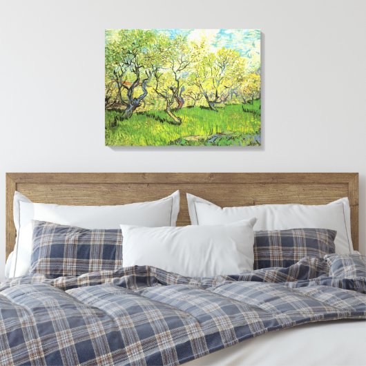 Orchard in Blossom door Vincent van Gogh Canvas Afdruk (Insitu (Slaapkamer))