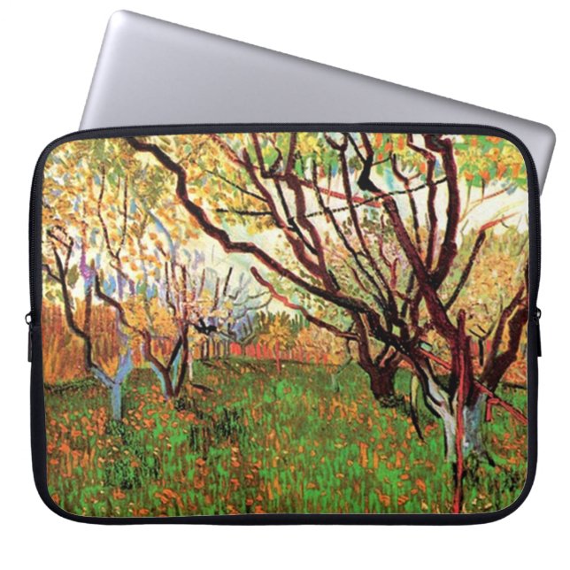 Orchard in Blossom door Vincent van Gogh. Laptop Sleeve (Voorkant)
