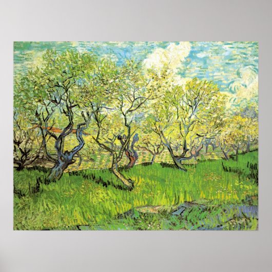 Orchard in Blossom door Vincent van Gogh Poster (Voorkant)