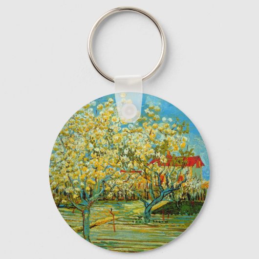 Orchard in Blossom door Vincent van Gogh Sleutelhanger (Voorkant)