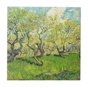 Orchard in Blossom door Vincent van Gogh Tegeltje